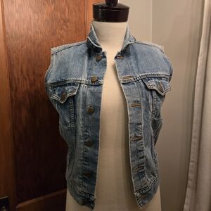 Distressed Denim Vest
